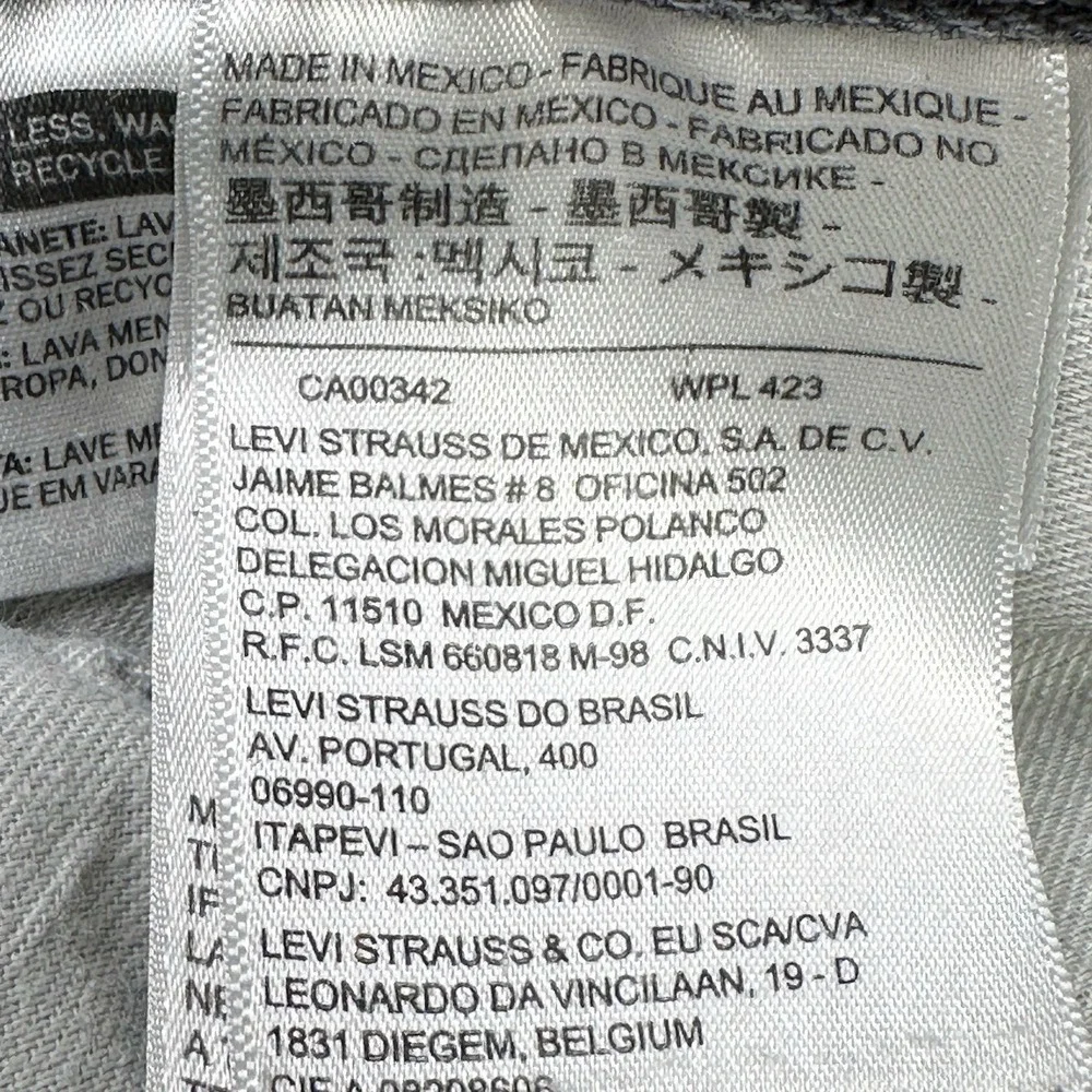Levis 501 Jeans Mens 38x32 Black Gray‎ Fade Original Fit Measures 36x30 Mexico